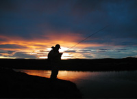 Pescando en el crepúsculo