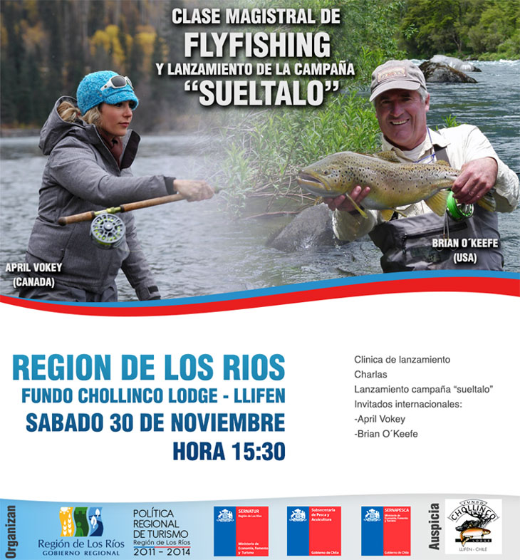Clase Magistral de Fly Fishing con el norteamericano Brian O'Keefe  y la canadiense April Vokey
