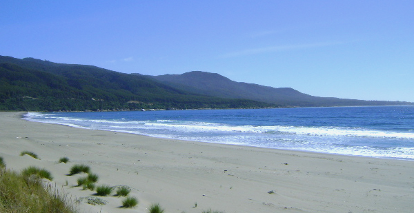 Playa de Chaihuin en la costa de Valdivia