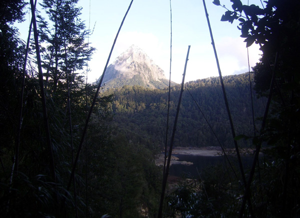 Vista a la desembocadura del ro Chol Chol y el ro Blanco